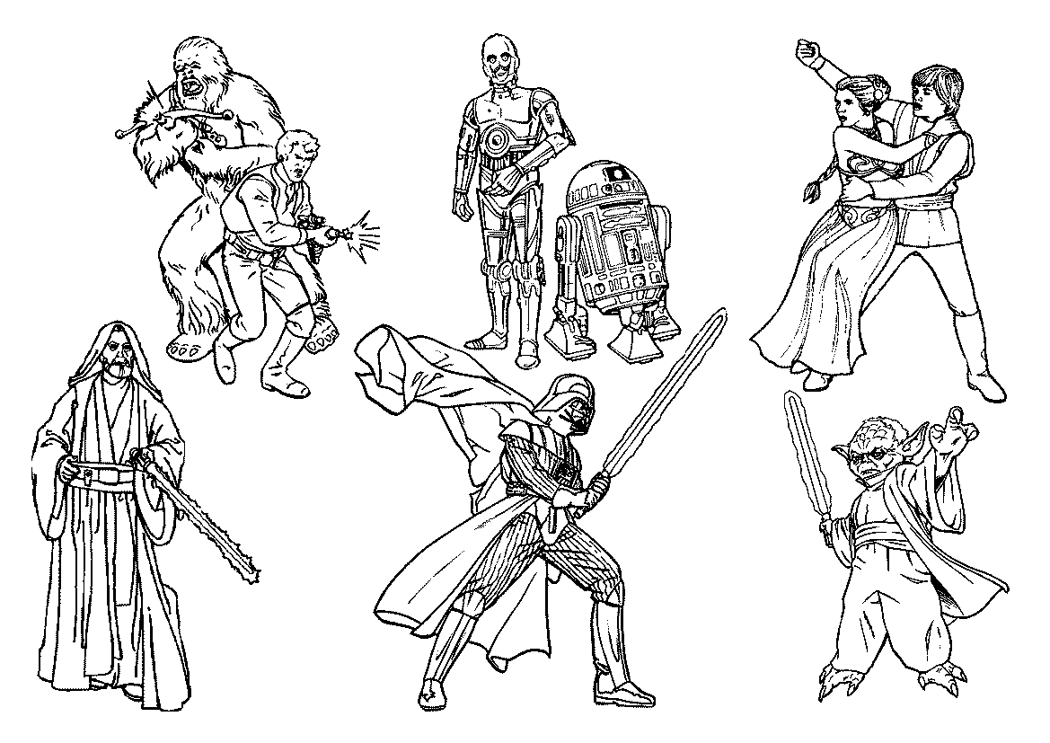 Star Wars Coloring Page Characters