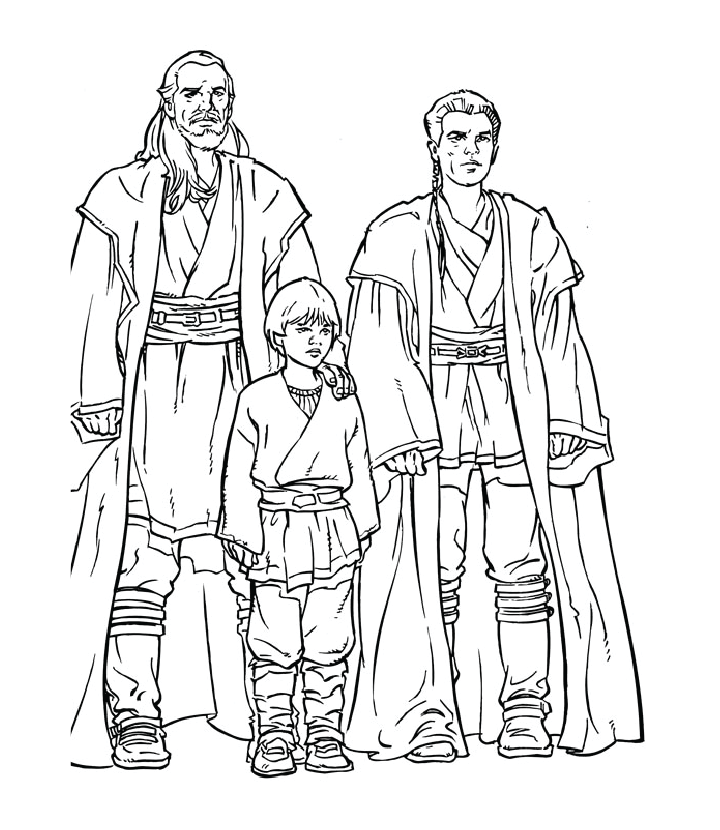 Star Wars Qui Gon Coloring Pages