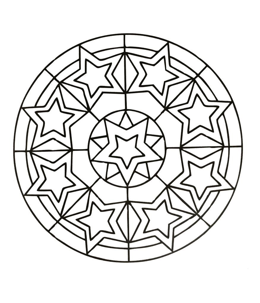 Stars Mandala Coloring Page