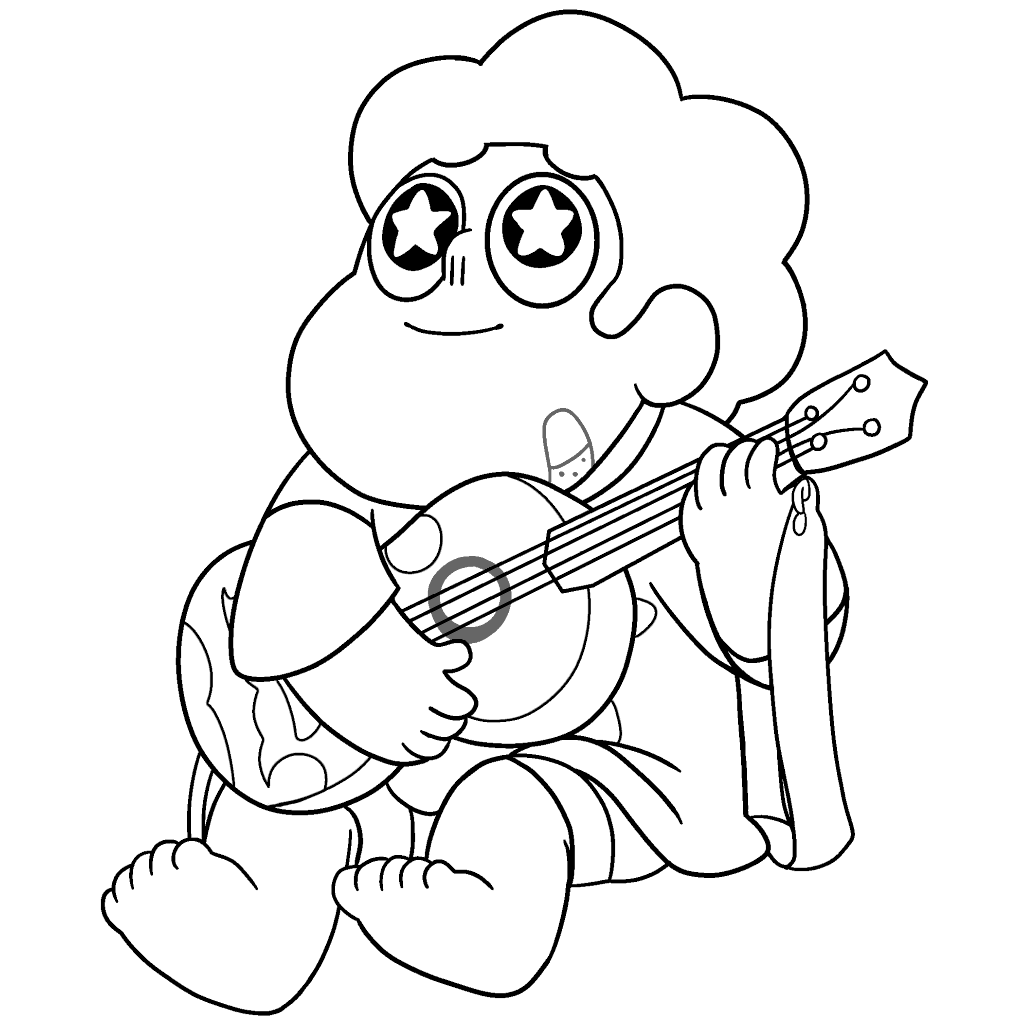 Steven Universe Playing Guitar Coloring Pages