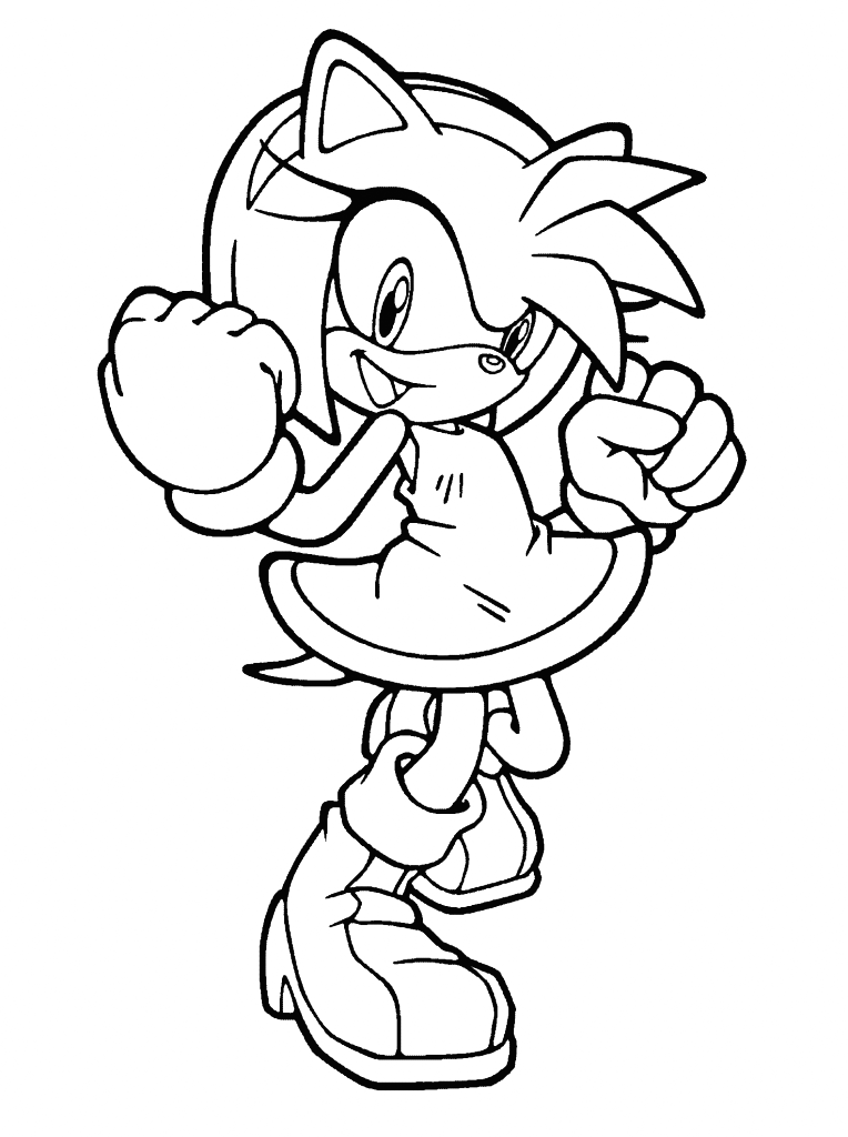Strong Amy Rose Coloring Pages