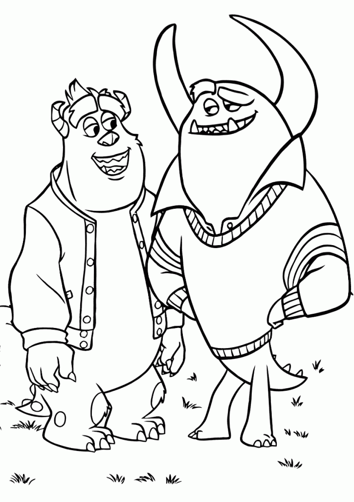 Sully And Johnny Monsters University Coloring Page