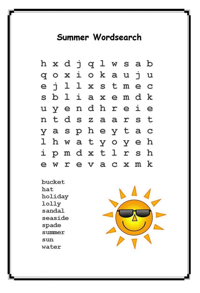 Summer Word Search Printables