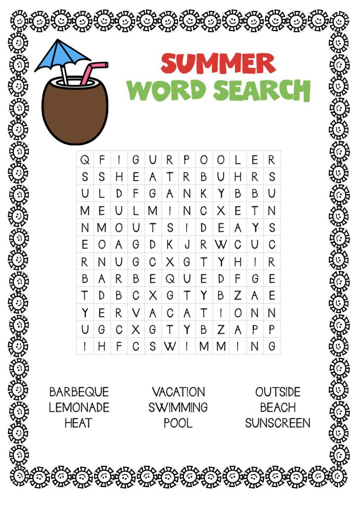 Summer Wordsearch Printable