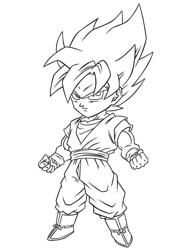 Super Saiyan Goten - Dragon Ball Z Coloring Pages