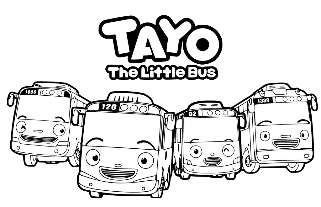 Tayo The Little Bus Character Coloring Page