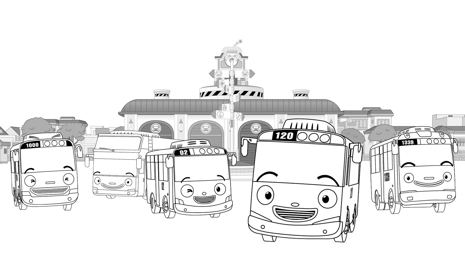 Tayo The Little Bus Characters Coloring Pages