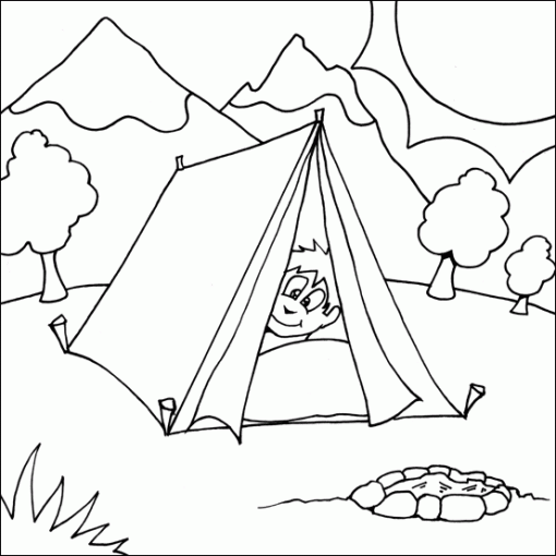 Tent Coloring Pages