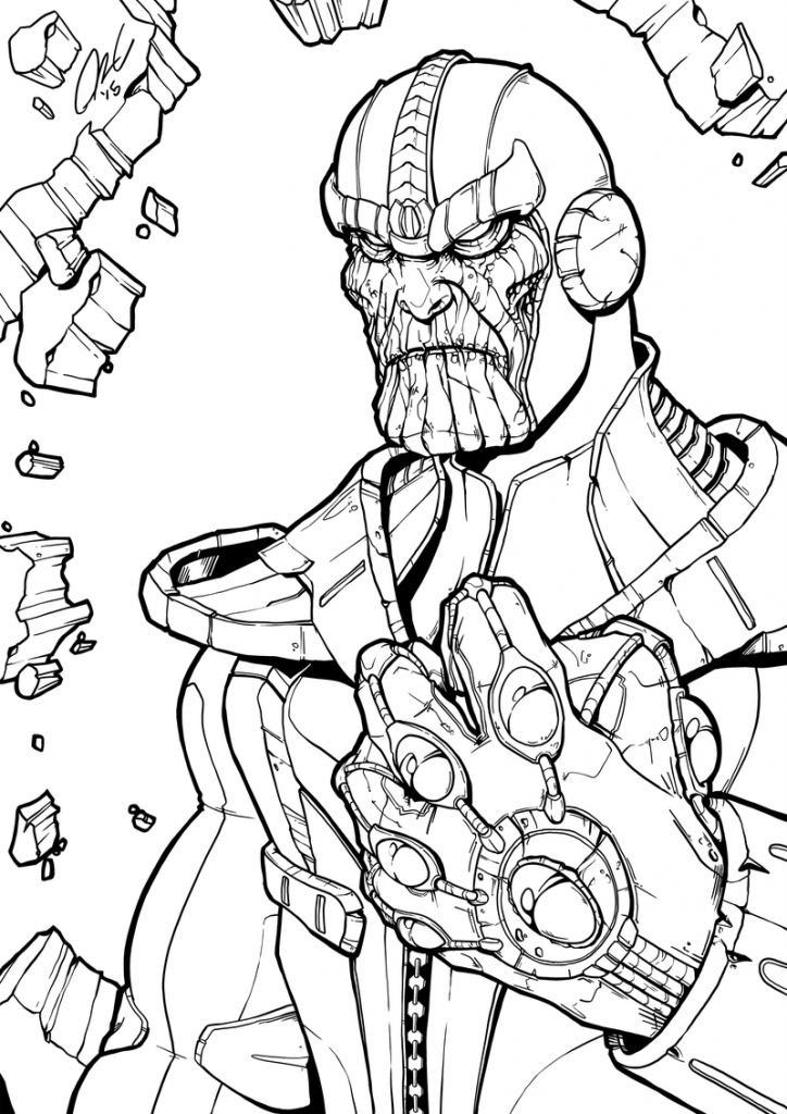 Thanos Drawing to Color
