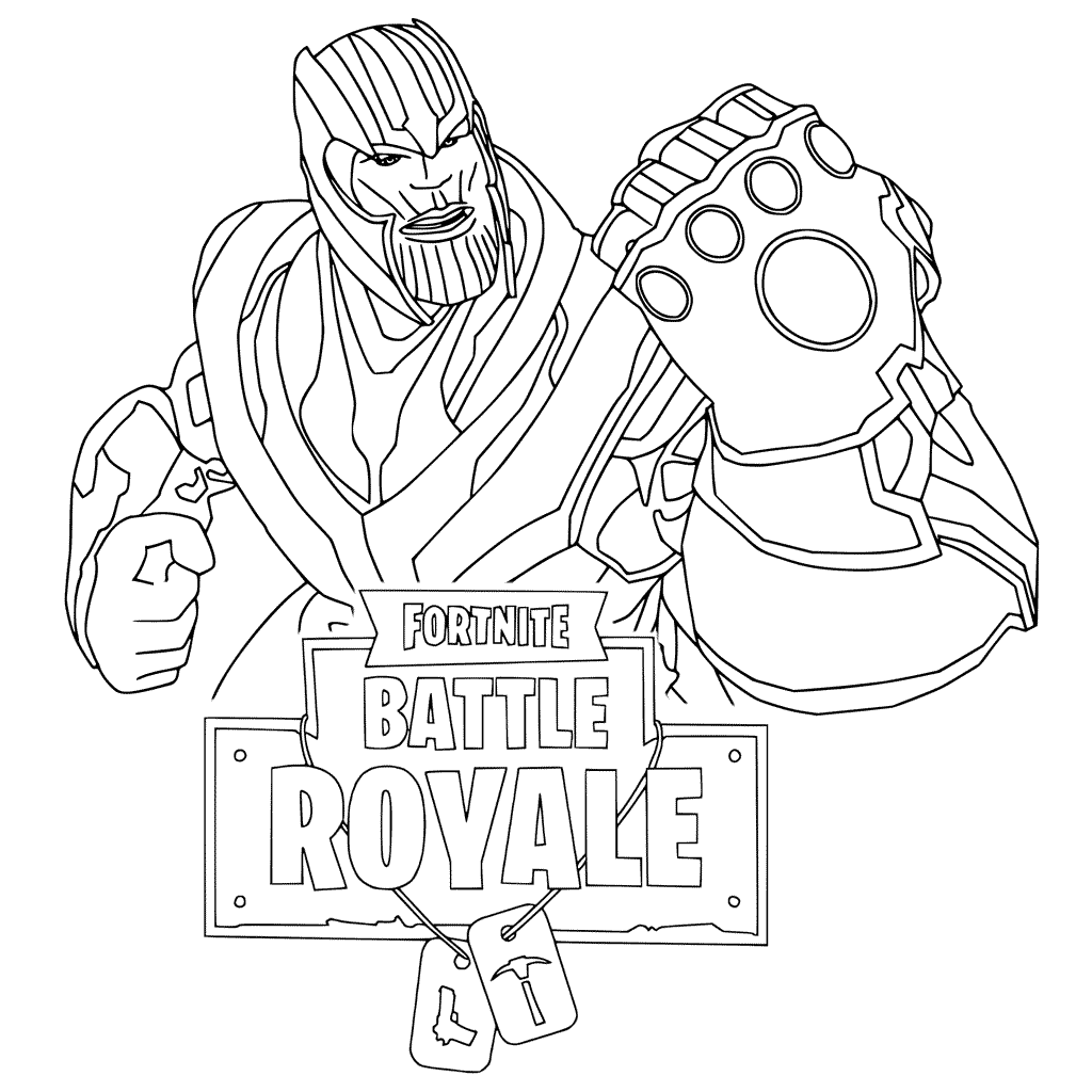 Thanos Fortnite Coloring Page