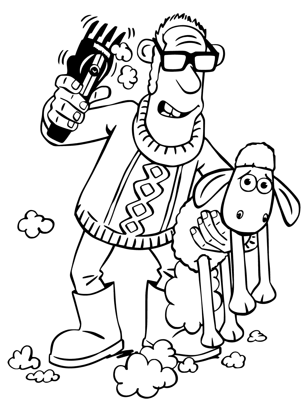 The Farmer Shaun The Sheep Coloring