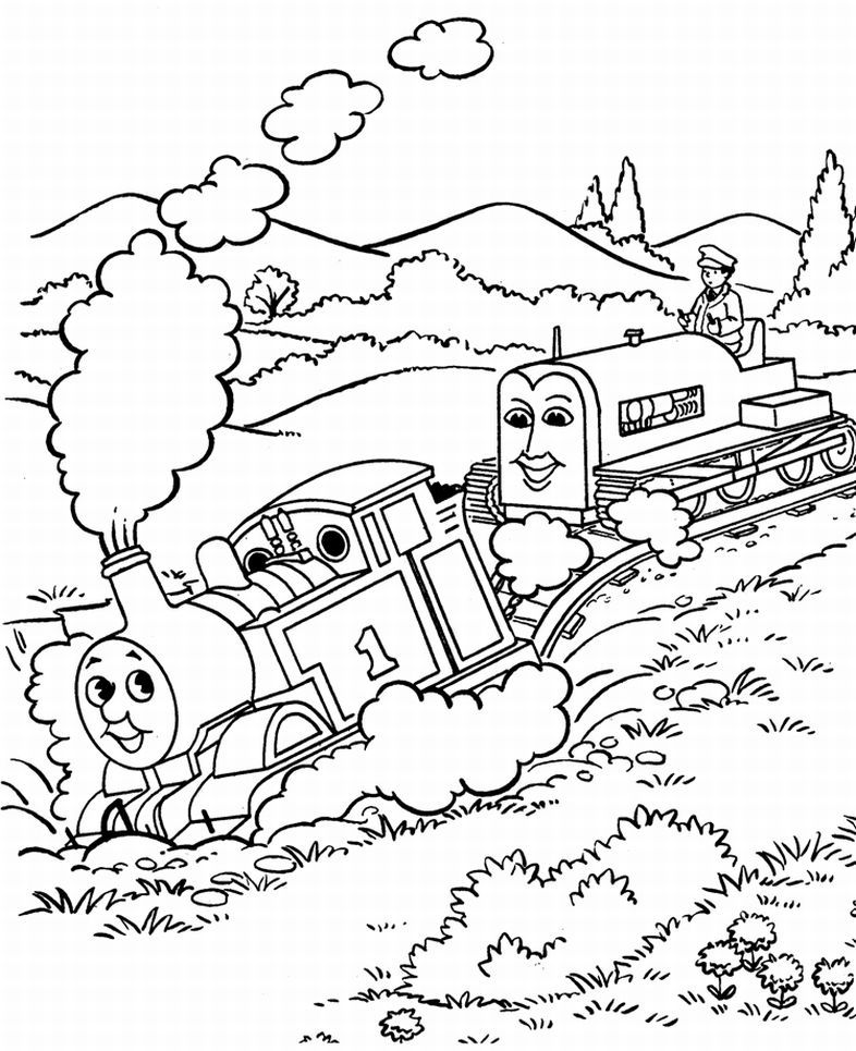 Thomas Goes Off Track Coloring Page