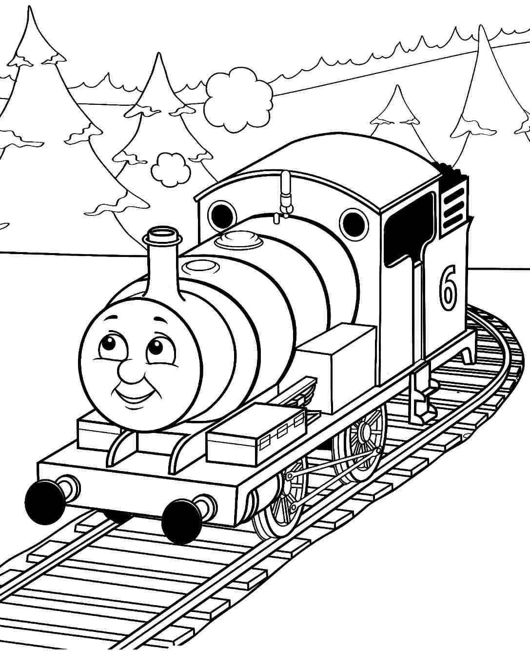 Thomas Through The Trees Coloring Pages