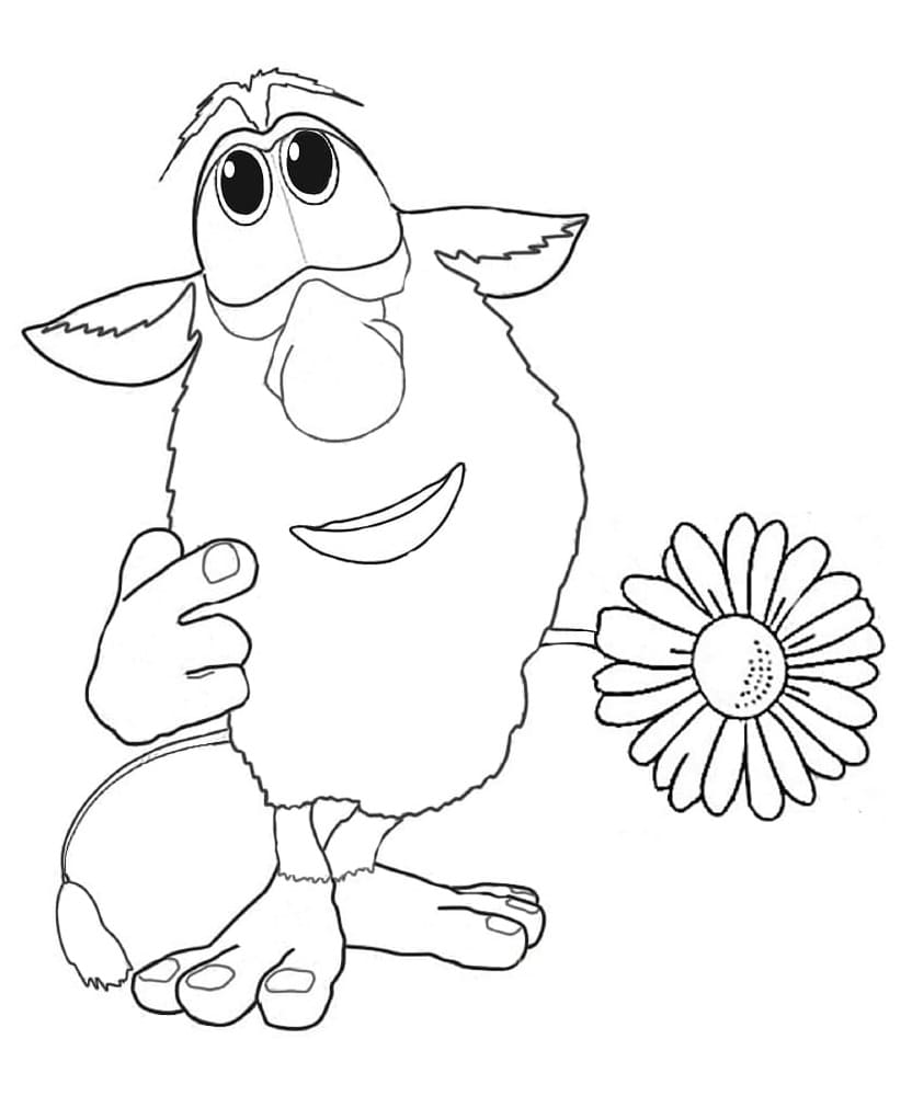Thoughtful Booba Coloring Page
