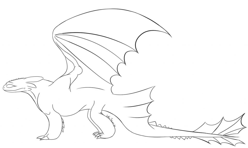 Toothless Dragon Coloring Page