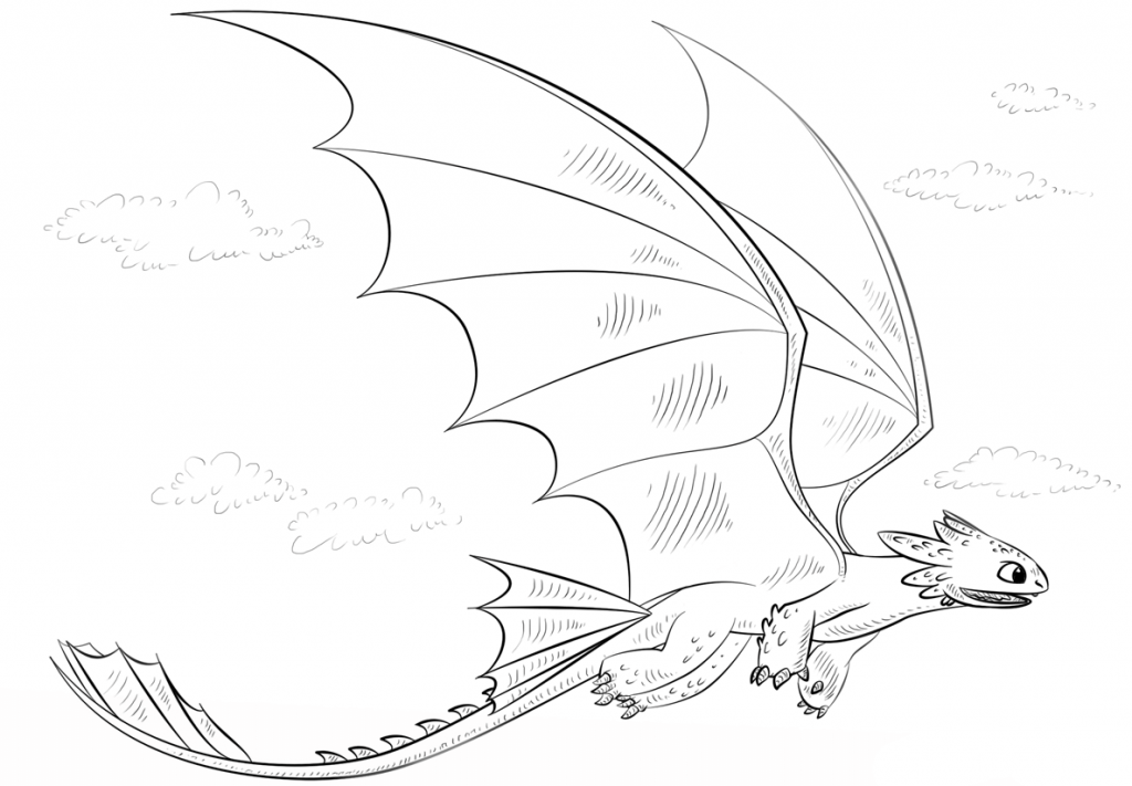 Toothless Flying Coloring Pages