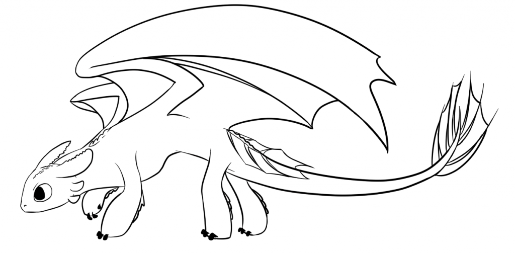 Toothless Line Art Coloring Pages