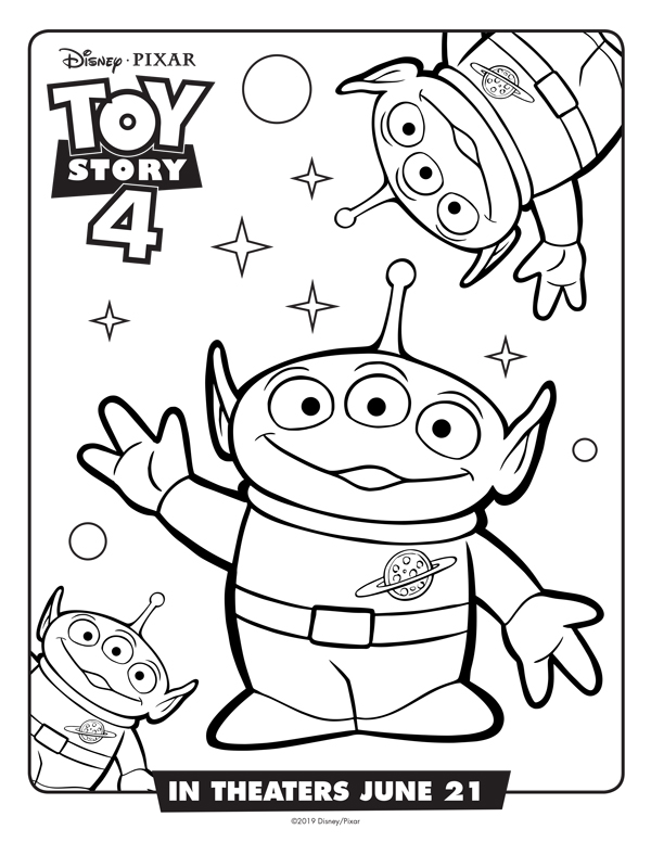 Toy Story 4 Aliens Coloring Page