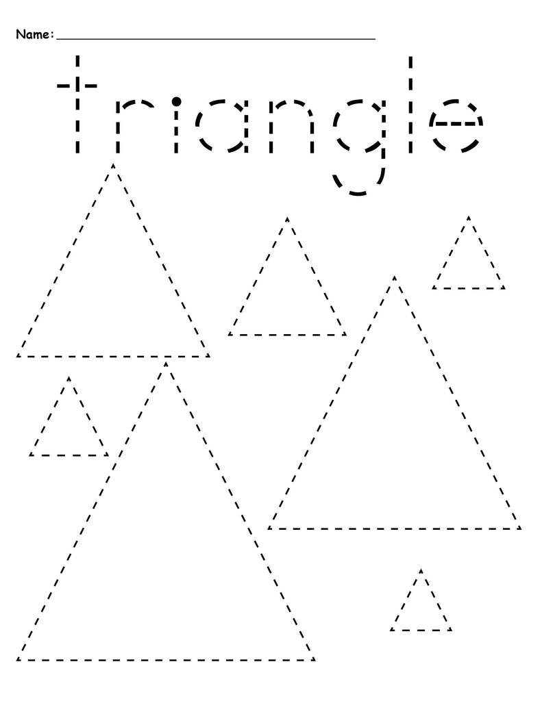 Triangles - Preschool Tracing Worksheets