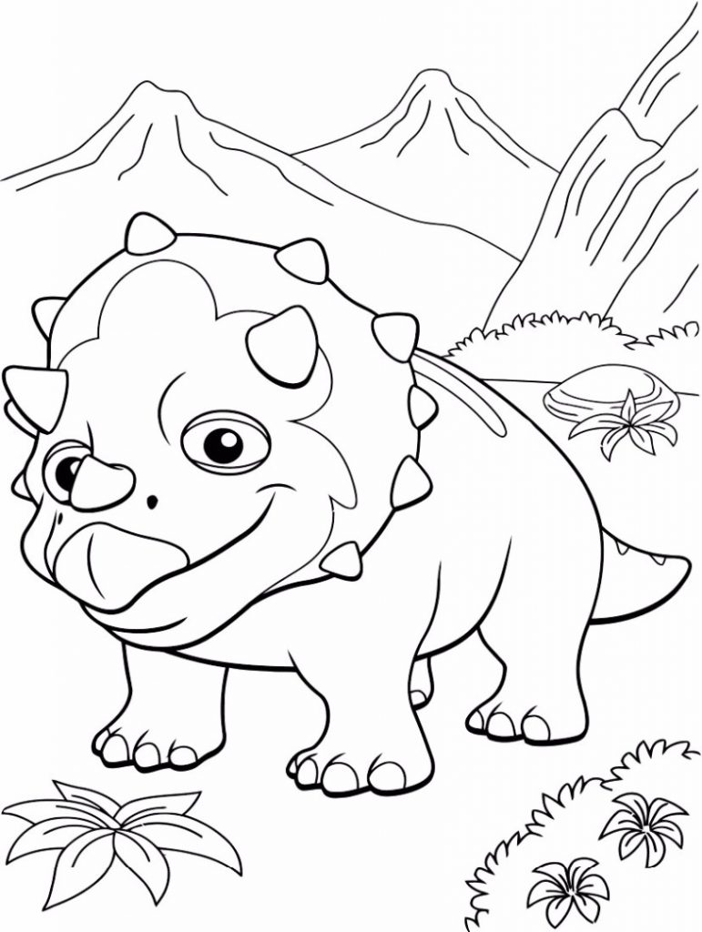 Triceratops Dinosaur Train Coloring Page