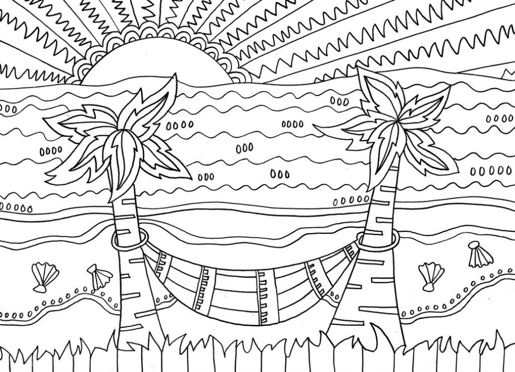 Tropical Beach Coloring Pages