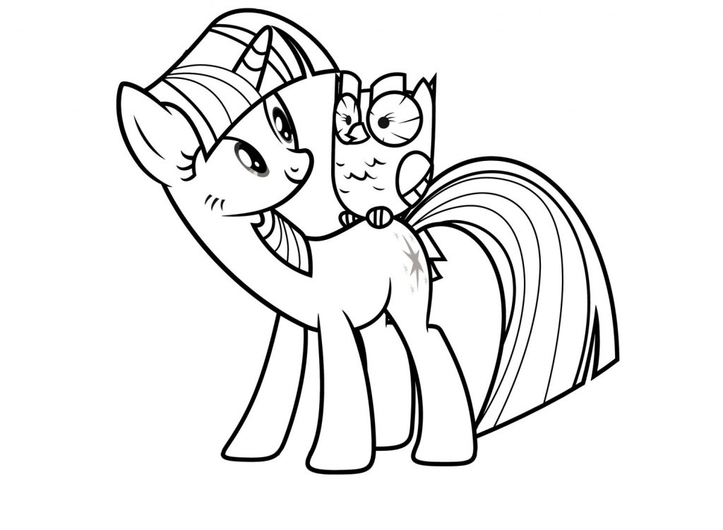 Twilight Sparkle and Owl Coloring Page