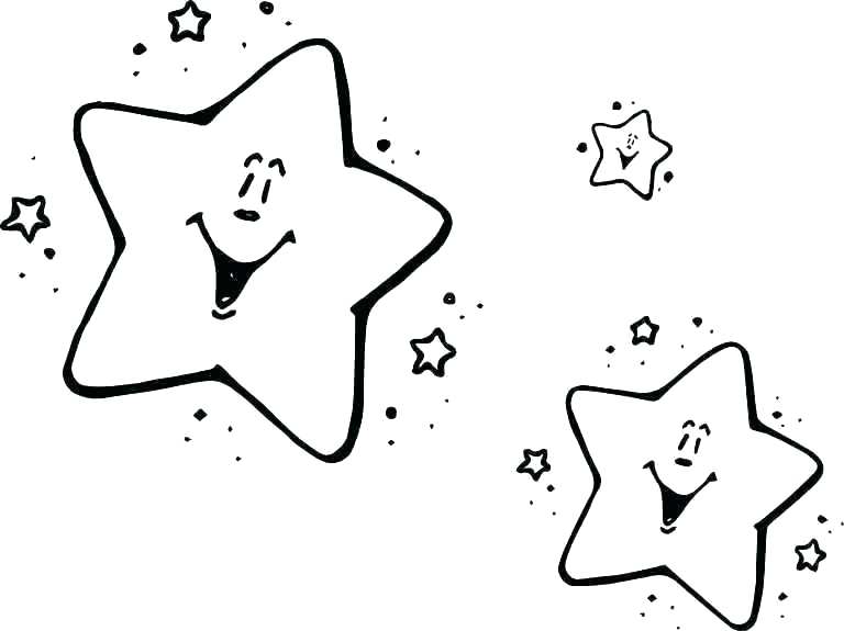 Two Happy Stars Coloring Page