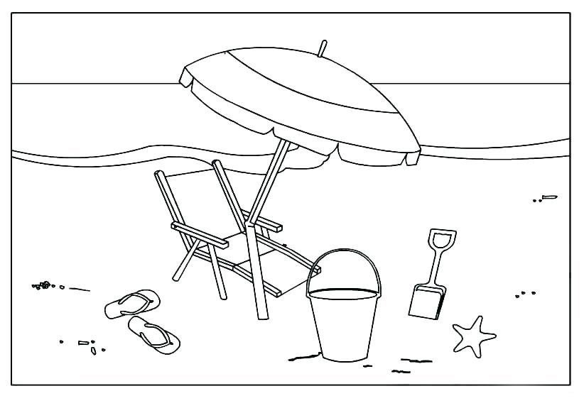 Umbrella at the Beach Coloring Pages