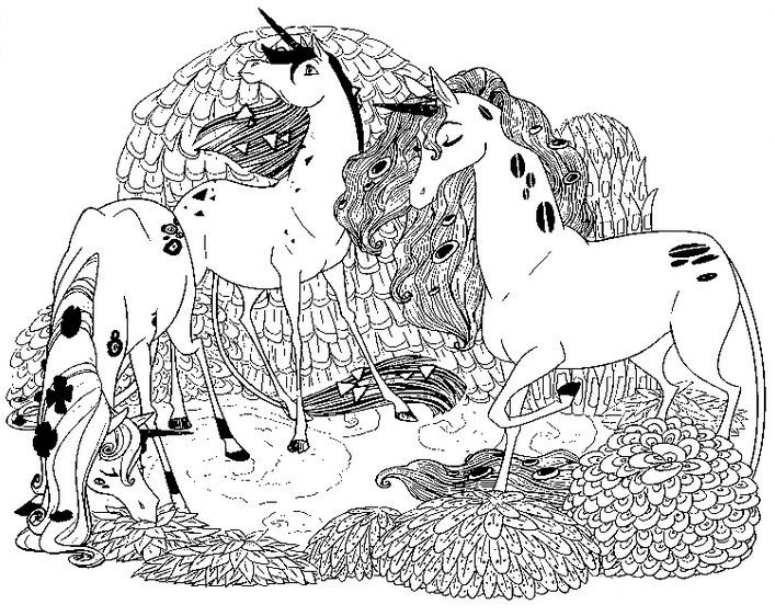 Unicorns Mia and Me Coloring Pages