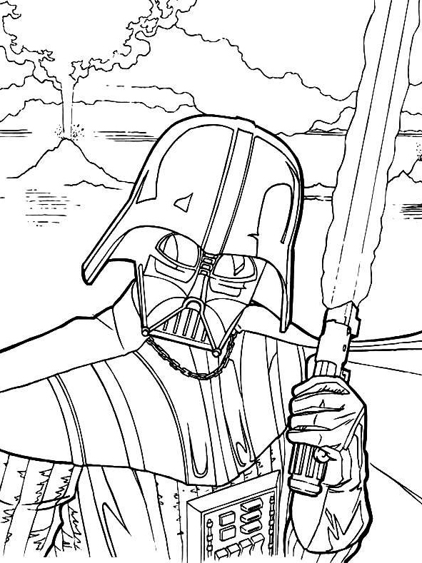Vader Lightsaber Coloring Page