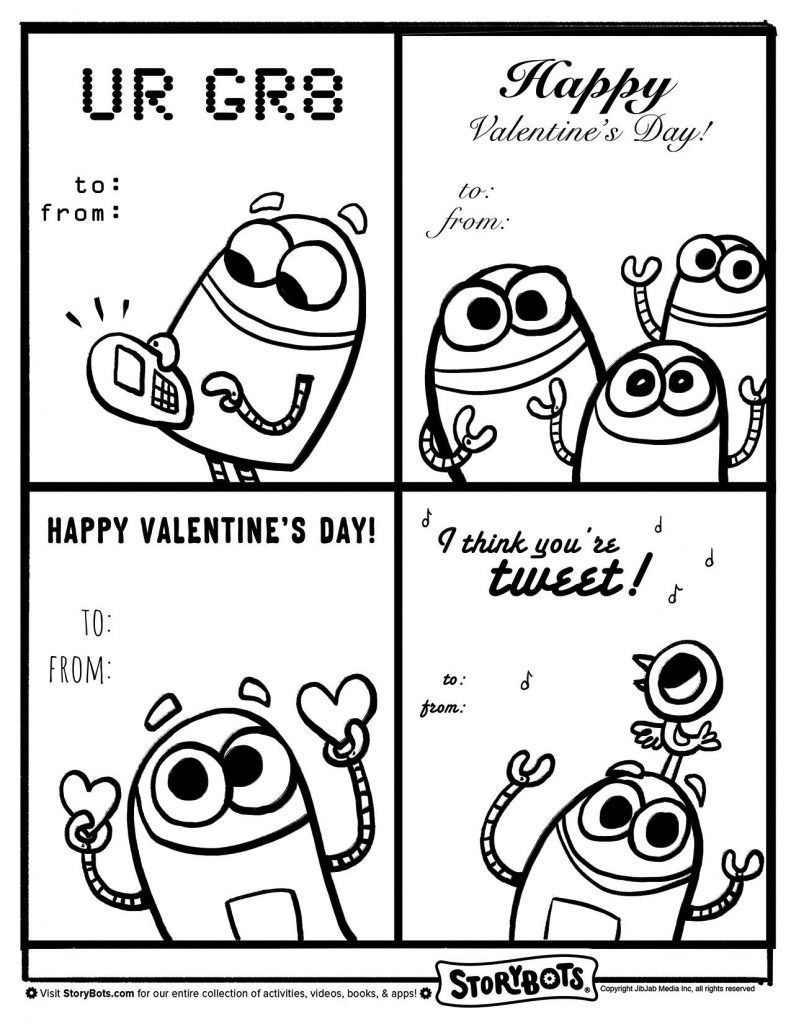 Valentine Storybots Coloring Pages