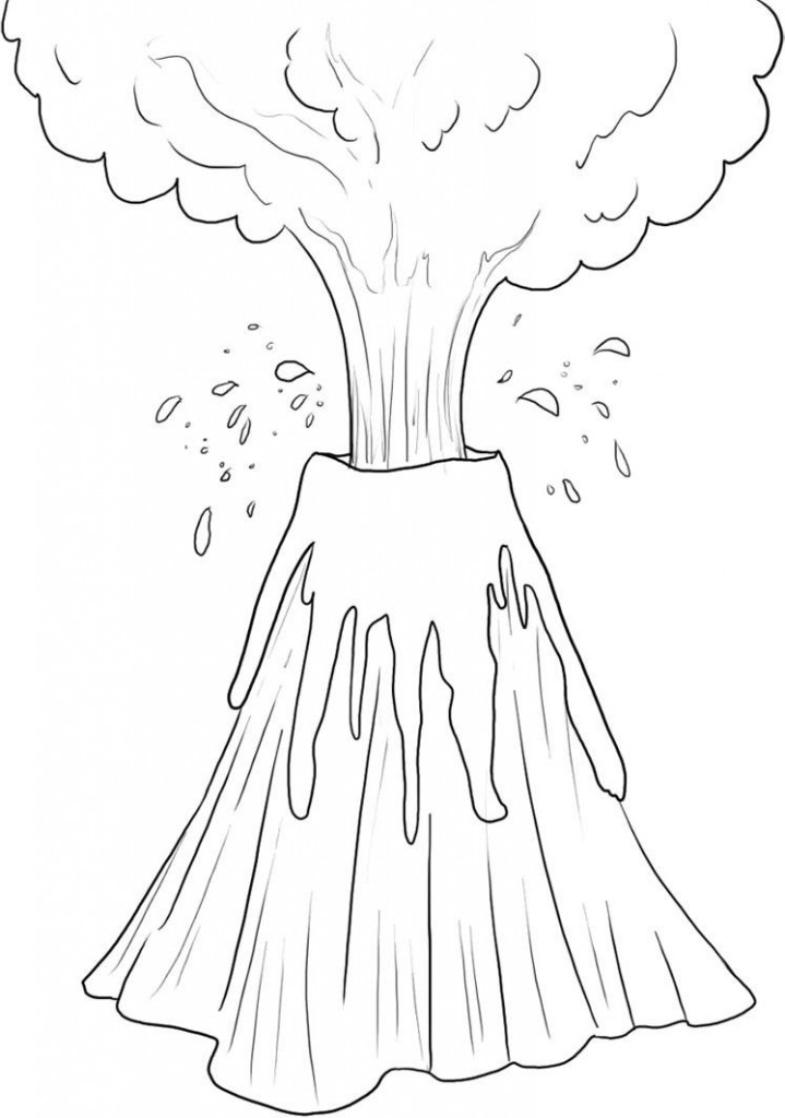 Volcano Coloring Pages