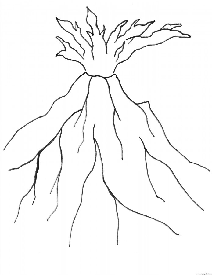 Volcano Coloring Pages Images