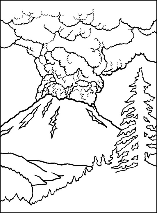 Volcano Coloring Pages Photos
