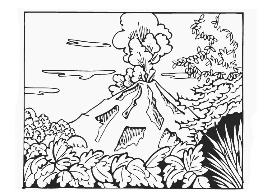 Volcano Coloring Pages Pictures
