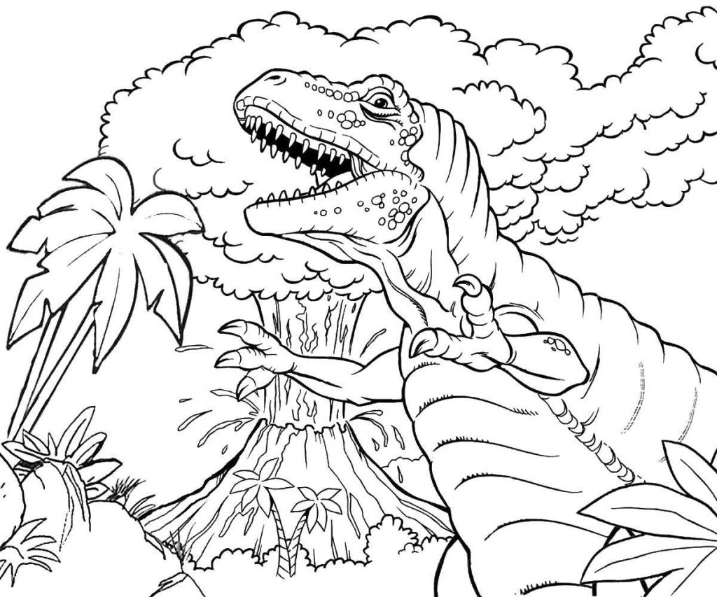 Volcano Coloring Pages - Prehistoric