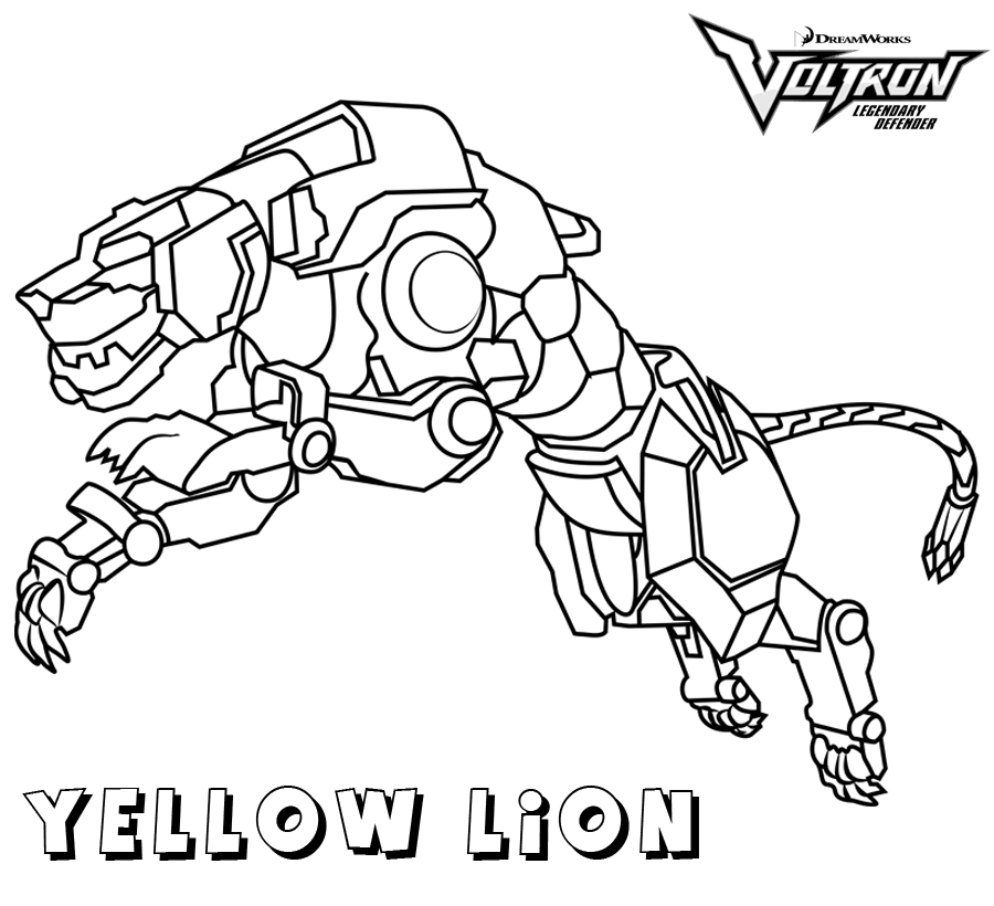 Voltron Yellow Lion Coloring Pages