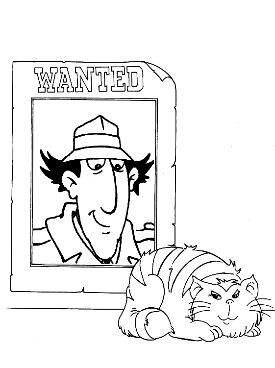 Wanted Inspector Gadget Coloring Pages