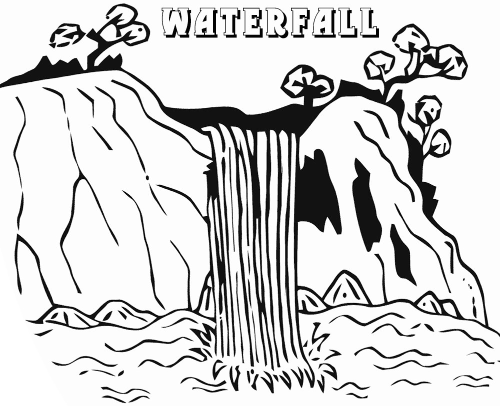 Waterfall Coloring Page
