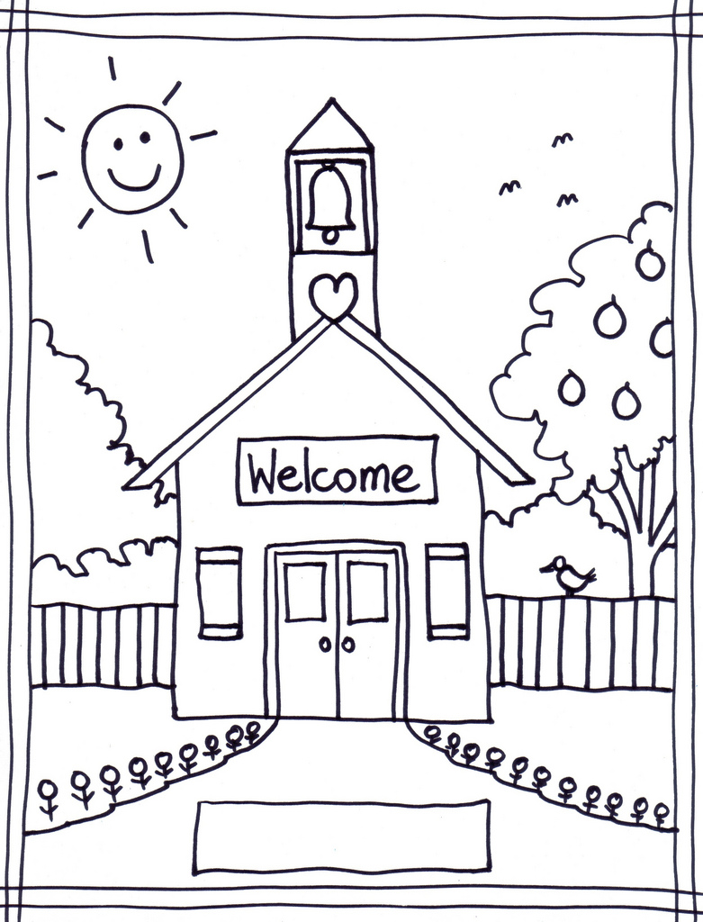 Welcome To School Coloring Page