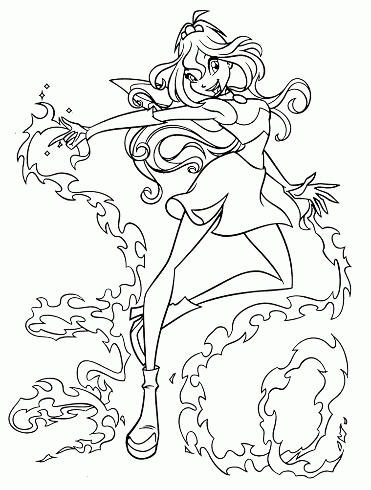 Winx Club Flora Coloring Pages