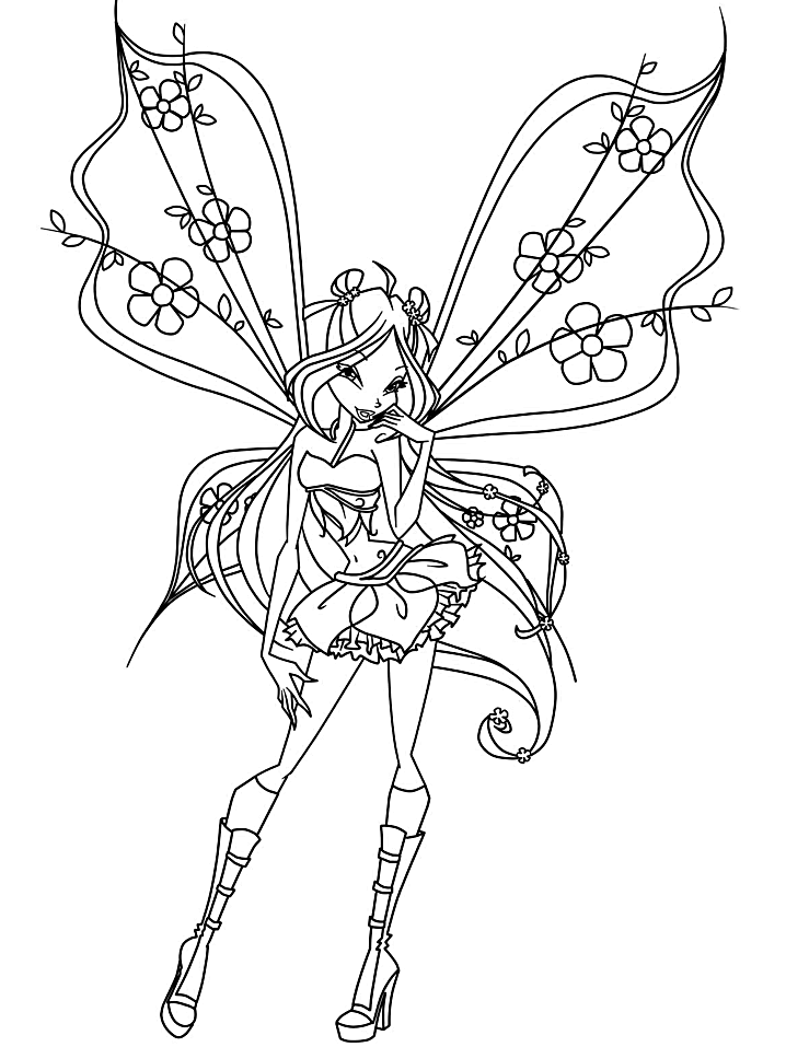 Winx Club Flora Coloring Pages