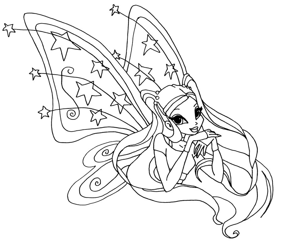 Winx Club Stella Coloring Page