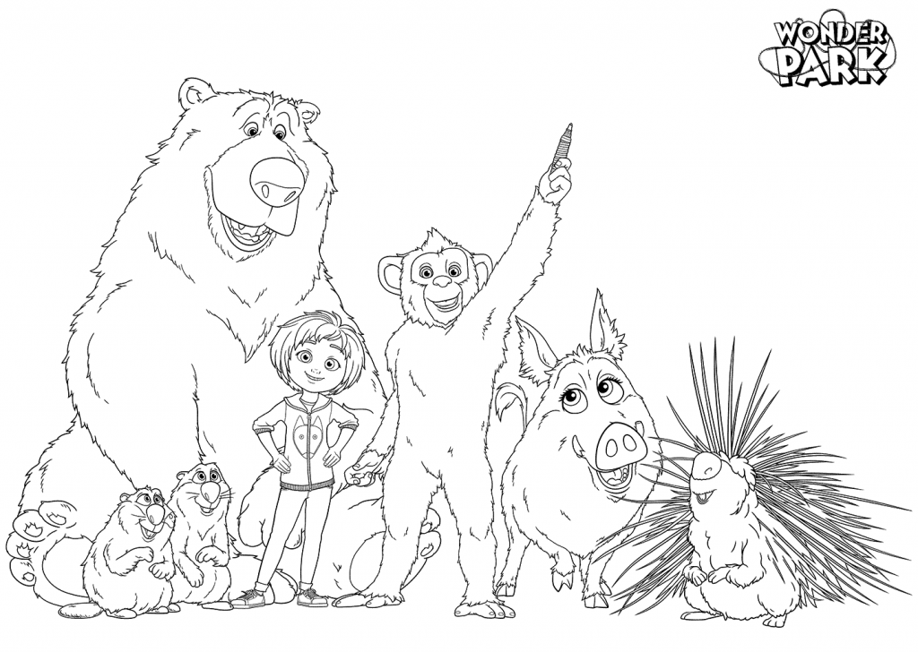 Wonder Characters Park Coloring Pages