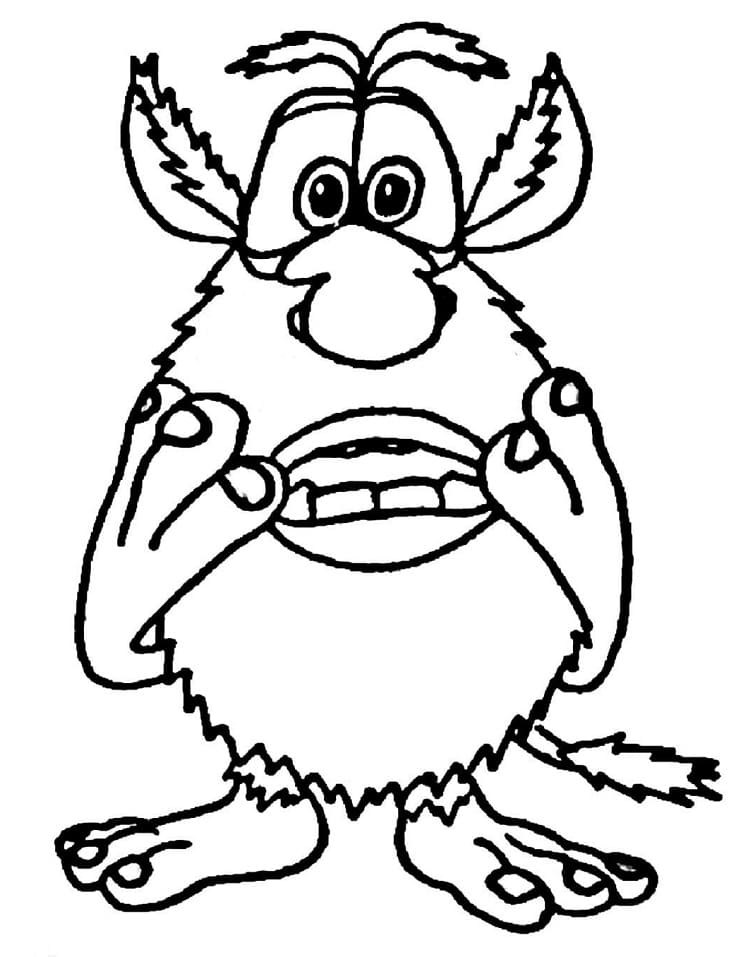 Worried Booba Coloring Page