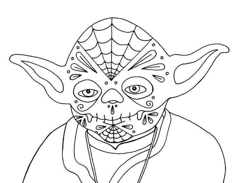 Yoda Pattern Coloring Page