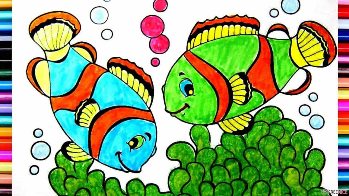 cách vẽ con cá theo các bước