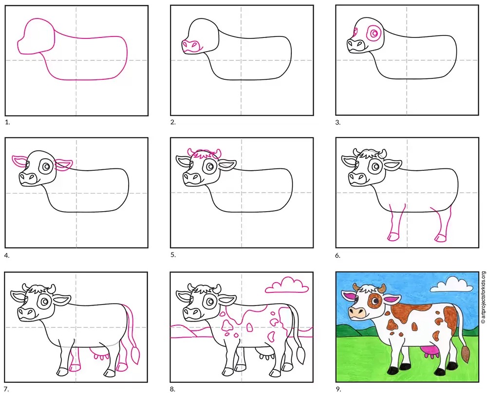 4 cách vẽ con bò sữa đơn giản nhất cho bé  YeuTreNet