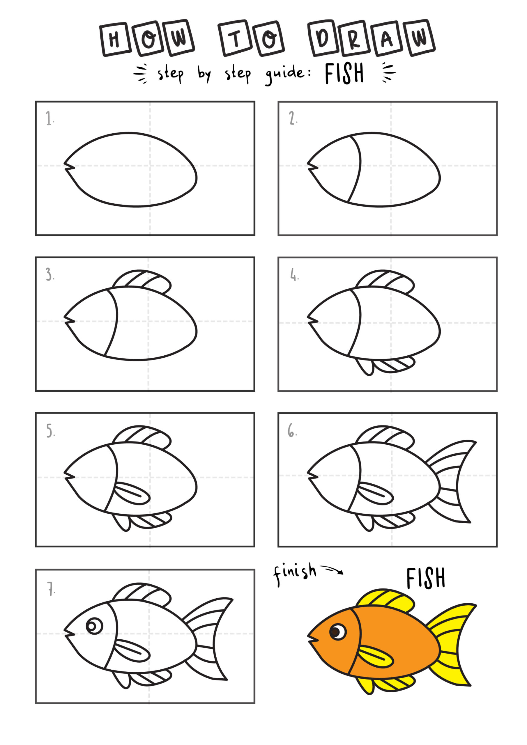 Cách vẽ cá đuối đơn giản với 9 bước dành cho bé