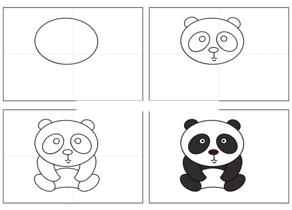 Cách vẽ con gấu cute đơn giản dễ thương Cách vẽ con gấu trúc đẹp nhất   TRẦN HƯNG ĐẠO